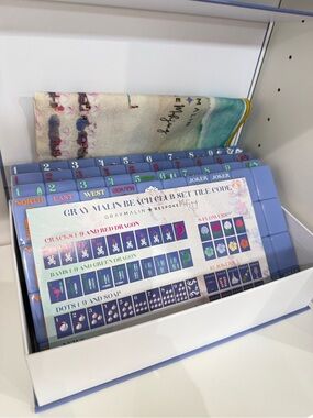 Bespoke x Gray Malin Cabana Blue Mahjong Tile Set